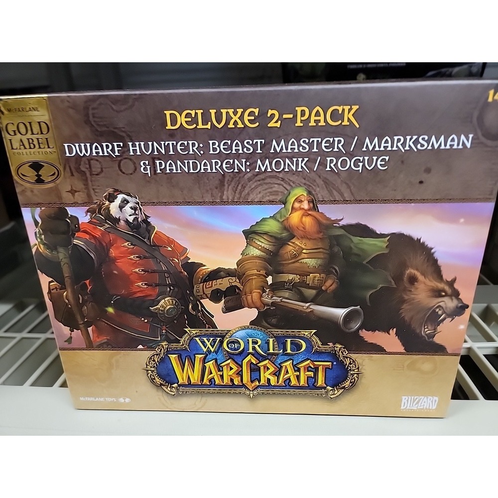 McFarlane Toys World of Warcraft Dwarf Hunter Beast Master & Pandaren 2-Pack NEW